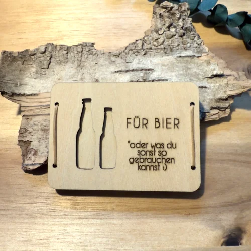 Geldverpackung „Für Bier“
