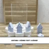 Bodenplatte weiß - 4 blaue Stecker