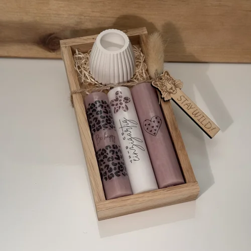 Geschenkset „Kerzen – Leo-Liebe groß“