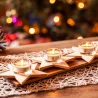 Kerzenständer „Sternenweg“ Ahorn oben, Nussbaum unten